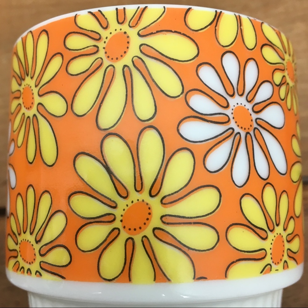 VTG 60's Daisy Stacking Coffee Mugs - Picture 2 of 8